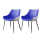 Contemporary Style Dining Chairs Kitchen Arm Side Chair with Metal Legs (Set of 2) Light Blue Clearhalo ' kitchen&dining_furn' 'Dining Chairs' 'Dining Tables & Seating' 'dining_chair' 'furn' 'furn_dining_chair' 'Furniture' 'furniture_dining_chair' 'Kitchen & Dining Furniture' 'kitchen' 4119019
