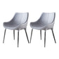 Contemporary Style Dining Chairs Kitchen Arm Side Chair with Metal Legs (Set of 2) Grey Clearhalo ' kitchen&dining_furn' 'Dining Chairs' 'Dining Tables & Seating' 'dining_chair' 'furn' 'furn_dining_chair' 'Furniture' 'furniture_dining_chair' 'Kitchen & Dining Furniture' 'kitchen' 4119023