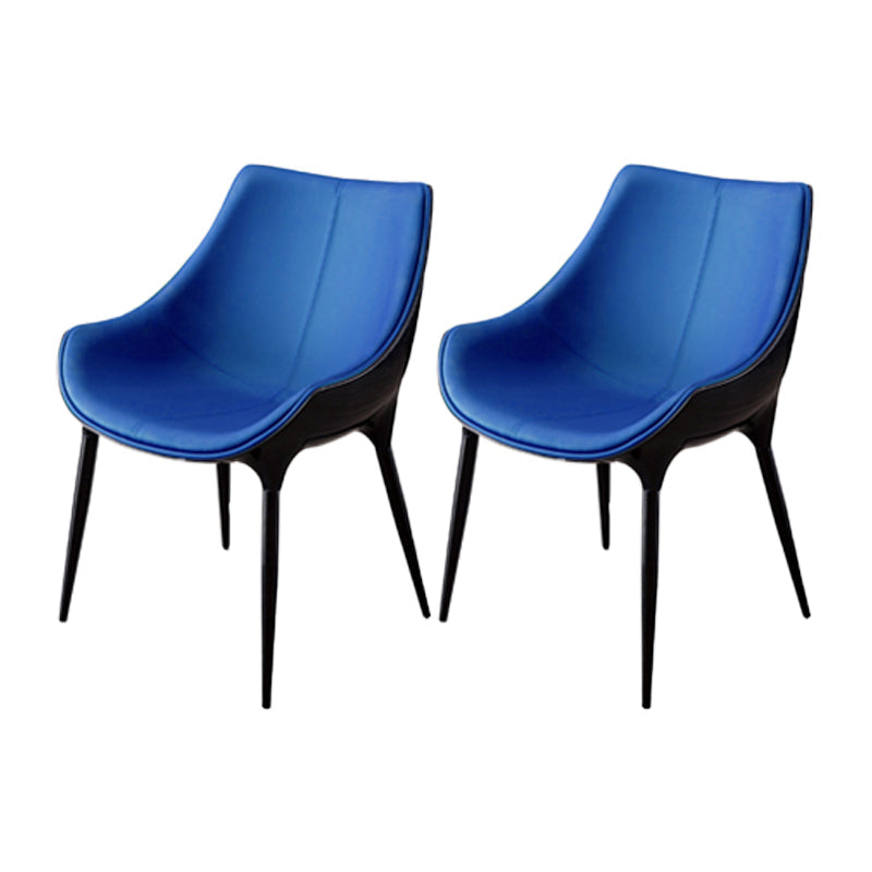 Contemporary Style Dining Chairs Kitchen Arm Side Chair with Metal Legs (Set of 2) Blue Clearhalo ' kitchen&dining_furn' 'Dining Chairs' 'Dining Tables & Seating' 'dining_chair' 'furn' 'furn_dining_chair' 'Furniture' 'furniture_dining_chair' 'Kitchen & Dining Furniture' 'kitchen' 4119024