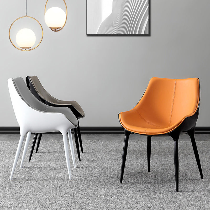 Contemporary Style Dining Chairs Kitchen Arm Side Chairs with Metal Legs (Set of 2) Clearhalo ' kitchen&dining_furn' 'Dining Chairs' 'Dining Tables & Seating' 'dining_chair' 'furn' 'furn_dining_chair' 'Furniture' 'furniture_dining_chair' 'Kitchen & Dining Furniture' 'kitchen' 4119038