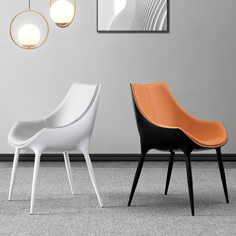 Contemporary Style Dining Chairs Kitchen Arm Side Chairs with Metal Legs (Set of 2) Clearhalo ' kitchen&dining_furn' 'Dining Chairs' 'Dining Tables & Seating' 'dining_chair' 'furn' 'furn_dining_chair' 'Furniture' 'furniture_dining_chair' 'Kitchen & Dining Furniture' 'kitchen' 4119041