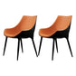 Contemporary Style Dining Chairs Kitchen Arm Side Chairs with Metal Legs (Set of 2) Orange Clearhalo ' kitchen&dining_furn' 'Dining Chairs' 'Dining Tables & Seating' 'dining_chair' 'furn' 'furn_dining_chair' 'Furniture' 'furniture_dining_chair' 'Kitchen & Dining Furniture' 'kitchen' 4119042
