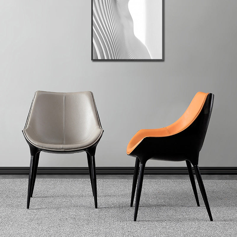 Contemporary Style Dining Chairs Kitchen Arm Side Chairs with Metal Legs (Set of 2) Clearhalo ' kitchen&dining_furn' 'Dining Chairs' 'Dining Tables & Seating' 'dining_chair' 'furn' 'furn_dining_chair' 'Furniture' 'furniture_dining_chair' 'Kitchen & Dining Furniture' 'kitchen' 4119043