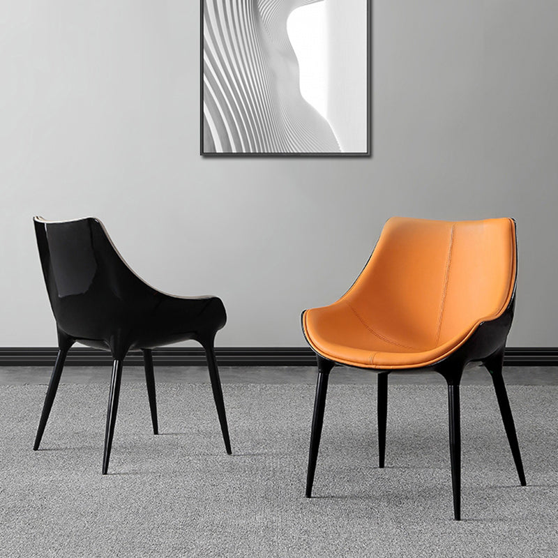 Contemporary Style Dining Chairs Kitchen Arm Side Chairs with Metal Legs (Set of 2) Clearhalo ' kitchen&dining_furn' 'Dining Chairs' 'Dining Tables & Seating' 'dining_chair' 'furn' 'furn_dining_chair' 'Furniture' 'furniture_dining_chair' 'Kitchen & Dining Furniture' 'kitchen' 4119045