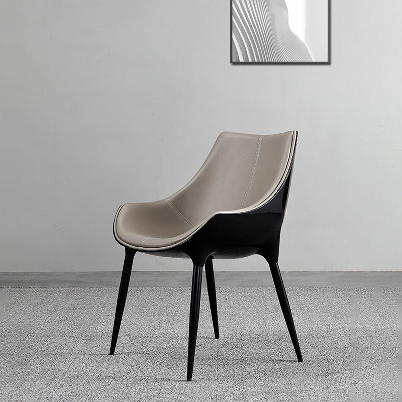 Contemporary Style Dining Chairs Kitchen Arm Side Chairs with Metal Legs (Set of 2) Clearhalo ' kitchen&dining_furn' 'Dining Chairs' 'Dining Tables & Seating' 'dining_chair' 'furn' 'furn_dining_chair' 'Furniture' 'furniture_dining_chair' 'Kitchen & Dining Furniture' 'kitchen' 4119051