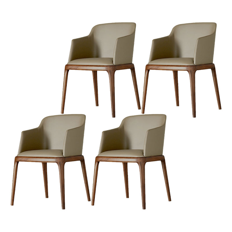 Contemporary Style Wooden Dining Chairs Dining Arm Side Chairs for Kitchen Light Khaki 4 Piece Set Clearhalo ' kitchen&dining_furn' 'Dining Chairs' 'Dining Tables & Seating' 'dining_chair' 'furn' 'furn_dining_chair' 'Furniture' 'furniture_dining_chair' 'Kitchen & Dining Furniture' 'kitchen' 4119059