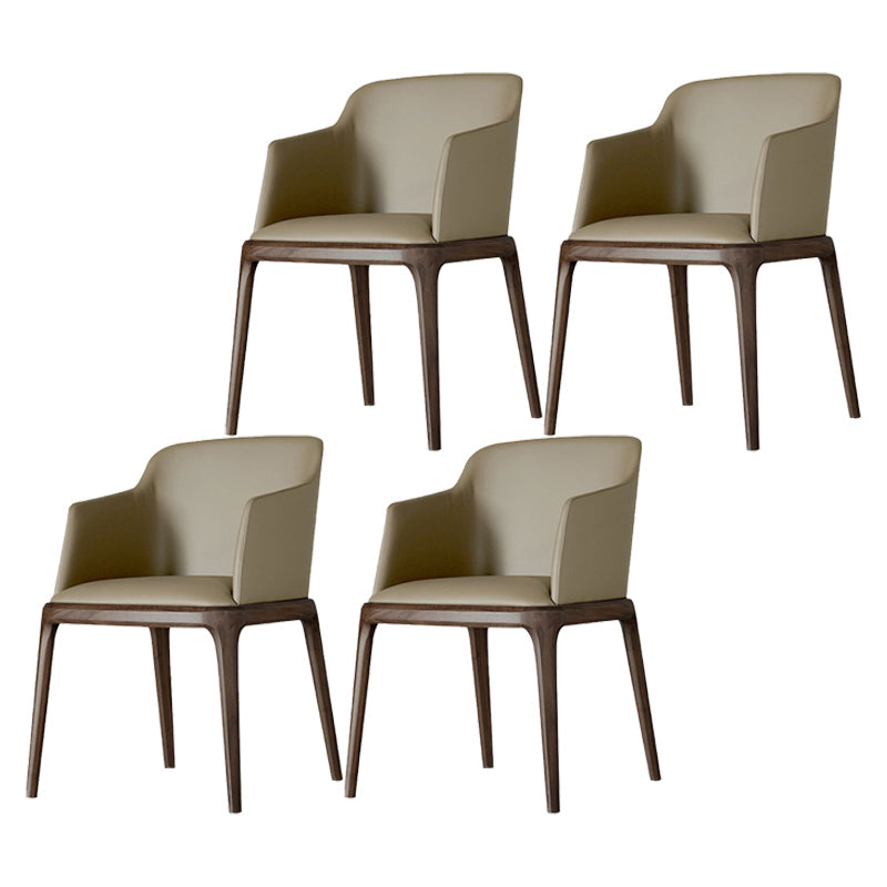 Contemporary Style Wooden Dining Chairs Dining Arm Side Chairs for Kitchen Dark Khaki 4 Piece Set Clearhalo ' kitchen&dining_furn' 'Dining Chairs' 'Dining Tables & Seating' 'dining_chair' 'furn' 'furn_dining_chair' 'Furniture' 'furniture_dining_chair' 'Kitchen & Dining Furniture' 'kitchen' 4119065