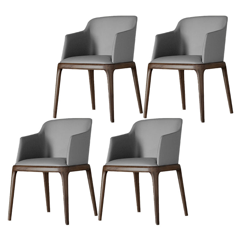 Contemporary Style Wooden Dining Chairs Dining Arm Side Chairs for Kitchen Dark Gray 4 Piece Set Clearhalo ' kitchen&dining_furn' 'Dining Chairs' 'Dining Tables & Seating' 'dining_chair' 'furn' 'furn_dining_chair' 'Furniture' 'furniture_dining_chair' 'Kitchen & Dining Furniture' 'kitchen' 4119072