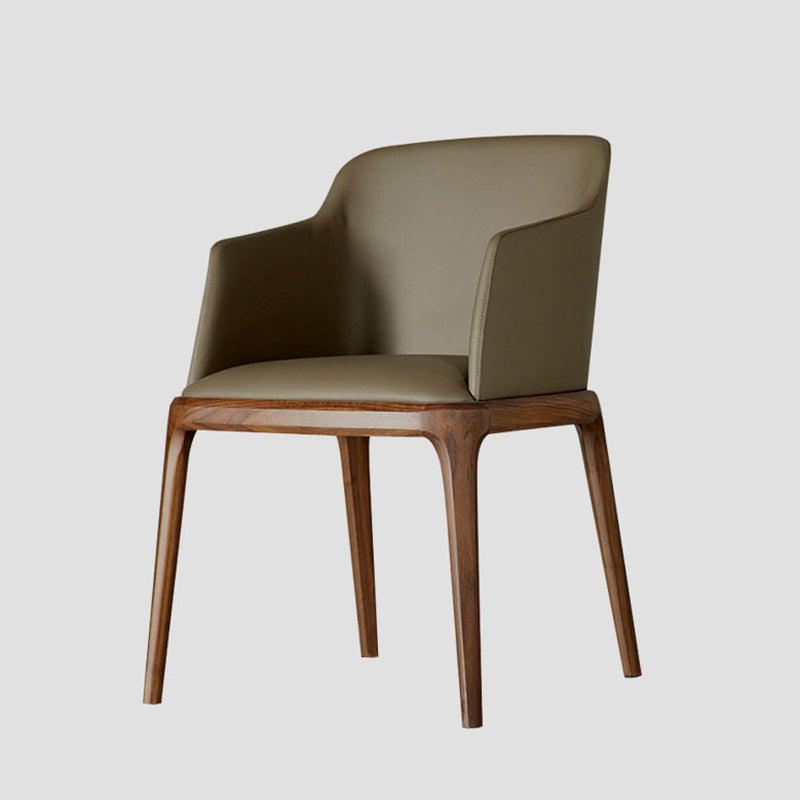 Contemporary Style Wooden Dining Chairs Dining Arm Side Chairs for Kitchen Gray-Khaki 1 Piece Clearhalo ' kitchen&dining_furn' 'Dining Chairs' 'Dining Tables & Seating' 'dining_chair' 'furn' 'furn_dining_chair' 'Furniture' 'furniture_dining_chair' 'Kitchen & Dining Furniture' 'kitchen' 4119076