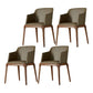 Contemporary Style Wooden Dining Chairs Dining Arm Side Chairs for Kitchen Gray-Khaki 4 Piece Set Clearhalo ' kitchen&dining_furn' 'Dining Chairs' 'Dining Tables & Seating' 'dining_chair' 'furn' 'furn_dining_chair' 'Furniture' 'furniture_dining_chair' 'Kitchen & Dining Furniture' 'kitchen' 4119078