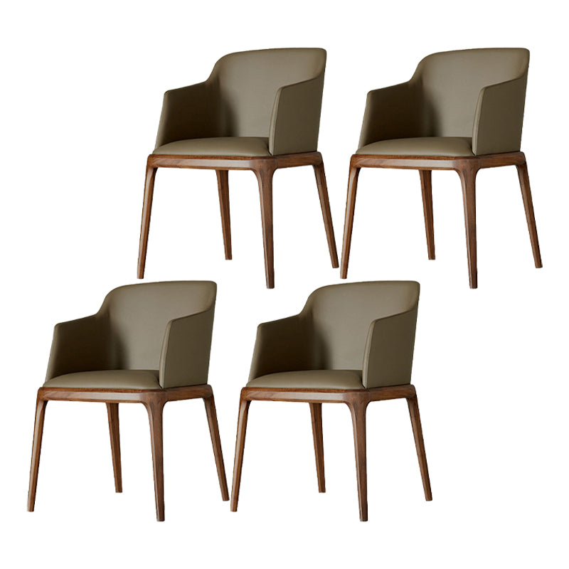 Contemporary Style Wooden Dining Chairs Dining Arm Side Chairs for Kitchen Gray-Khaki 4 Piece Set Clearhalo ' kitchen&dining_furn' 'Dining Chairs' 'Dining Tables & Seating' 'dining_chair' 'furn' 'furn_dining_chair' 'Furniture' 'furniture_dining_chair' 'Kitchen & Dining Furniture' 'kitchen' 4119078