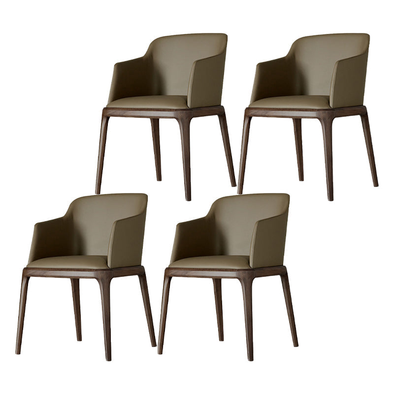 Contemporary Style Wooden Dining Chairs Dining Arm Side Chairs for Kitchen Khaki 4 Piece Set Clearhalo ' kitchen&dining_furn' 'Dining Chairs' 'Dining Tables & Seating' 'dining_chair' 'furn' 'furn_dining_chair' 'Furniture' 'furniture_dining_chair' 'Kitchen & Dining Furniture' 'kitchen' 4119081