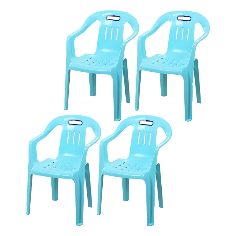 Modern Plastic Dining Arm Chairs Home Stackable Slat Back Dining Armchairs Light Blue 4 Piece Set Clearhalo ' kitchen&dining_furn' 'Dining Chairs' 'Dining Tables & Seating' 'dining_chair' 'furn' 'furn_dining_chair' 'Furniture' 'furniture_dining_chair' 'Kitchen & Dining Furniture' 'kitchen' 4119087