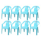 Modern Plastic Dining Arm Chairs Home Stackable Slat Back Dining Armchairs Light Blue 8 Piece Set Clearhalo ' kitchen&dining_furn' 'Dining Chairs' 'Dining Tables & Seating' 'dining_chair' 'furn' 'furn_dining_chair' 'Furniture' 'furniture_dining_chair' 'Kitchen & Dining Furniture' 'kitchen' 4119088