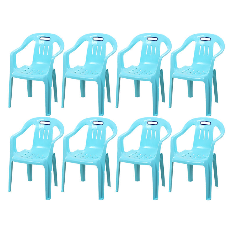 Modern Plastic Dining Arm Chairs Home Stackable Slat Back Dining Armchairs Light Blue 8 Piece Set Clearhalo ' kitchen&dining_furn' 'Dining Chairs' 'Dining Tables & Seating' 'dining_chair' 'furn' 'furn_dining_chair' 'Furniture' 'furniture_dining_chair' 'Kitchen & Dining Furniture' 'kitchen' 4119088