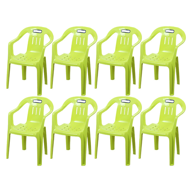Modern Plastic Dining Arm Chairs Home Stackable Slat Back Dining Armchairs Yellow 8 Piece Set Clearhalo ' kitchen&dining_furn' 'Dining Chairs' 'Dining Tables & Seating' 'dining_chair' 'furn' 'furn_dining_chair' 'Furniture' 'furniture_dining_chair' 'Kitchen & Dining Furniture' 'kitchen' 4119093