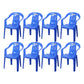 Modern Plastic Dining Arm Chairs Home Stackable Slat Back Dining Armchairs Dark Blue 8 Piece Set Clearhalo ' kitchen&dining_furn' 'Dining Chairs' 'Dining Tables & Seating' 'dining_chair' 'furn' 'furn_dining_chair' 'Furniture' 'furniture_dining_chair' 'Kitchen & Dining Furniture' 'kitchen' 4119100