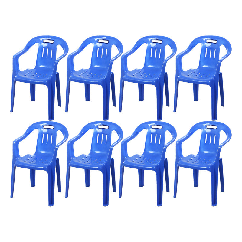 Modern Plastic Dining Arm Chairs Home Stackable Slat Back Dining Armchairs Dark Blue 8 Piece Set Clearhalo ' kitchen&dining_furn' 'Dining Chairs' 'Dining Tables & Seating' 'dining_chair' 'furn' 'furn_dining_chair' 'Furniture' 'furniture_dining_chair' 'Kitchen & Dining Furniture' 'kitchen' 4119100