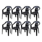Modern Plastic Dining Arm Chairs Home Stackable Slat Back Dining Armchairs Black 8 Piece Set Clearhalo ' kitchen&dining_furn' 'Dining Chairs' 'Dining Tables & Seating' 'dining_chair' 'furn' 'furn_dining_chair' 'Furniture' 'furniture_dining_chair' 'Kitchen & Dining Furniture' 'kitchen' 4119104