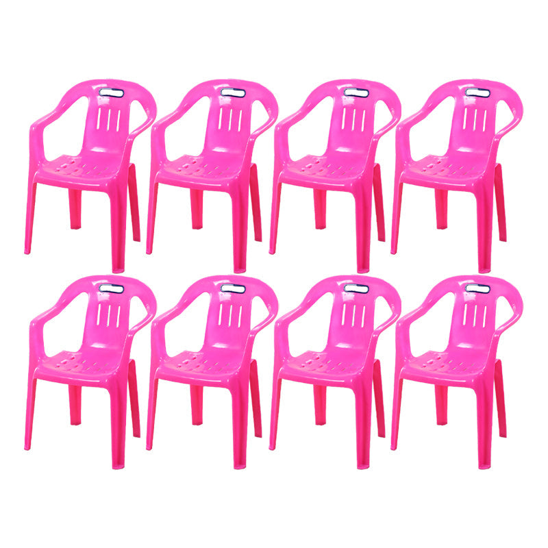 Modern Plastic Dining Arm Chairs Home Stackable Slat Back Dining Armchairs Red 8 Piece Set Clearhalo ' kitchen&dining_furn' 'Dining Chairs' 'Dining Tables & Seating' 'dining_chair' 'furn' 'furn_dining_chair' 'Furniture' 'furniture_dining_chair' 'Kitchen & Dining Furniture' 'kitchen' 4119106