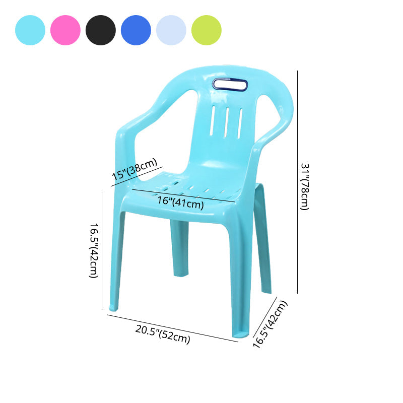 Modern Plastic Dining Arm Chairs Home Stackable Slat Back Dining Armchairs Clearhalo ' kitchen&dining_furn' 'Dining Chairs' 'Dining Tables & Seating' 'dining_chair' 'furn' 'furn_dining_chair' 'Furniture' 'furniture_dining_chair' 'Kitchen & Dining Furniture' 'kitchen' 4119107