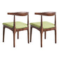 Modern Wood Dining Armless Chairs Open Back Dining Side Chair (Set of 2) Green-Coffee Clearhalo ' kitchen&dining_furn' 'Dining Chairs' 'Dining Tables & Seating' 'dining_chair' 'furn' 'furn_dining_chair' 'Furniture' 'furniture_dining_chair' 'Kitchen & Dining Furniture' 'kitchen' 4119118