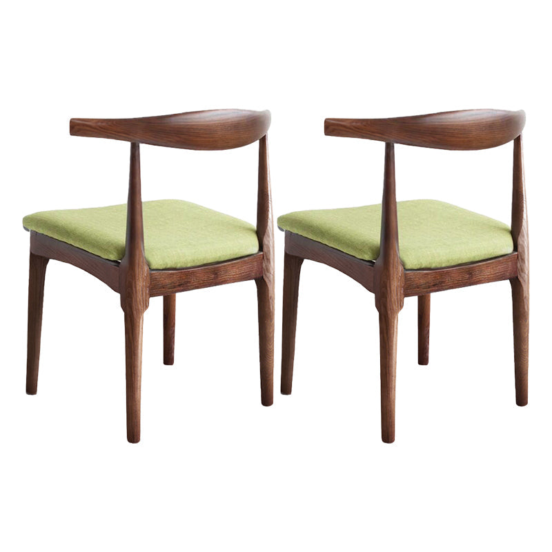 Modern Wood Dining Armless Chairs Open Back Dining Side Chair (Set of 2) Green-Coffee Clearhalo ' kitchen&dining_furn' 'Dining Chairs' 'Dining Tables & Seating' 'dining_chair' 'furn' 'furn_dining_chair' 'Furniture' 'furniture_dining_chair' 'Kitchen & Dining Furniture' 'kitchen' 4119118