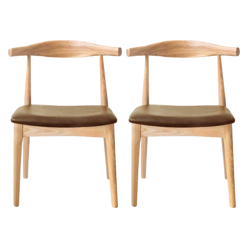 Modern Wood Dining Armless Chairs Open Back Dining Side Chair (Set of 2) Brown Clearhalo ' kitchen&dining_furn' 'Dining Chairs' 'Dining Tables & Seating' 'dining_chair' 'furn' 'furn_dining_chair' 'Furniture' 'furniture_dining_chair' 'Kitchen & Dining Furniture' 'kitchen' 4119127