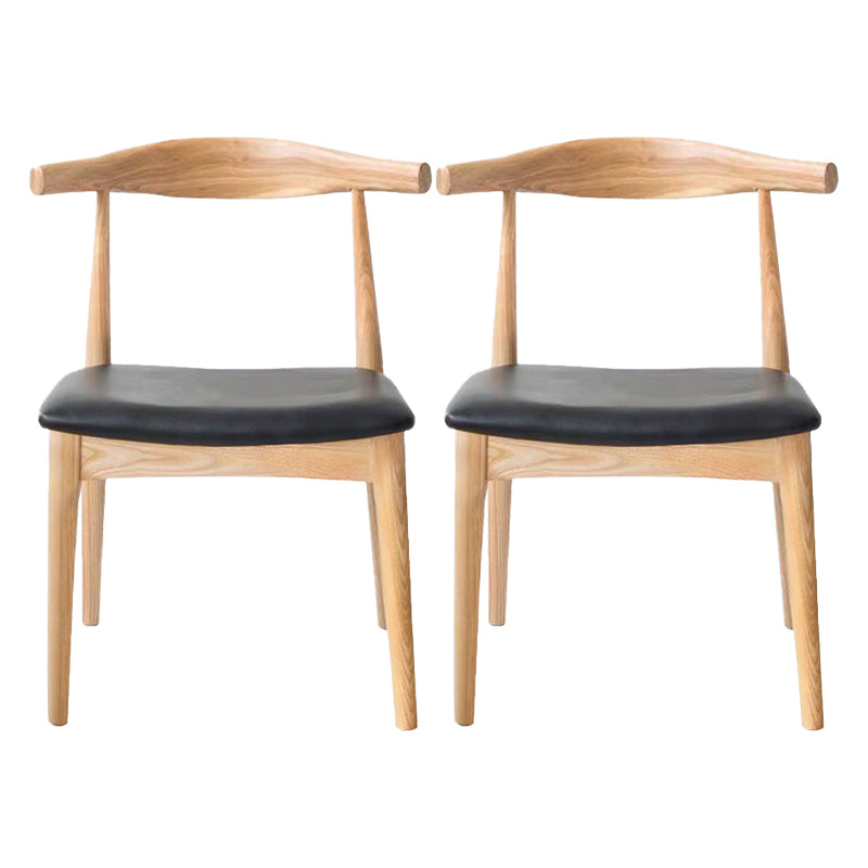 Modern Wood Dining Armless Chairs Open Back Dining Side Chair (Set of 2) Black-Apricot Clearhalo ' kitchen&dining_furn' 'Dining Chairs' 'Dining Tables & Seating' 'dining_chair' 'furn' 'furn_dining_chair' 'Furniture' 'furniture_dining_chair' 'Kitchen & Dining Furniture' 'kitchen' 4119128