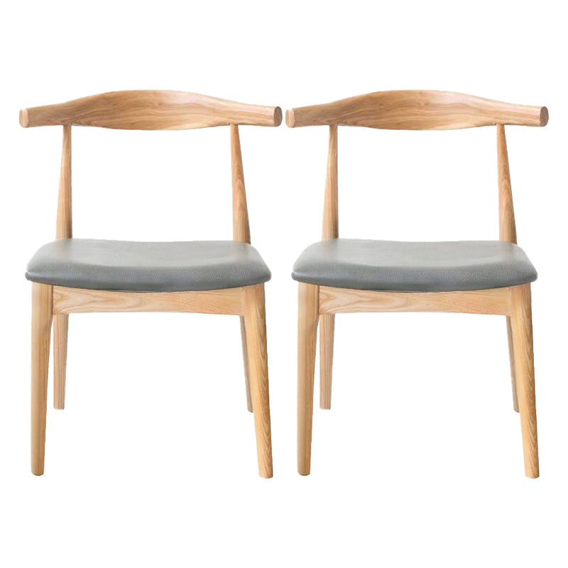 Modern Wood Dining Armless Chairs Open Back Dining Side Chair (Set of 2) Gray-Khaki Clearhalo ' kitchen&dining_furn' 'Dining Chairs' 'Dining Tables & Seating' 'dining_chair' 'furn' 'furn_dining_chair' 'Furniture' 'furniture_dining_chair' 'Kitchen & Dining Furniture' 'kitchen' 4119129
