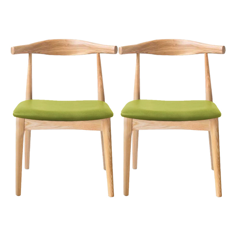 Modern Wood Dining Armless Chairs Open Back Dining Side Chair (Set of 2) Green Khaki Clearhalo ' kitchen&dining_furn' 'Dining Chairs' 'Dining Tables & Seating' 'dining_chair' 'furn' 'furn_dining_chair' 'Furniture' 'furniture_dining_chair' 'Kitchen & Dining Furniture' 'kitchen' 4119130