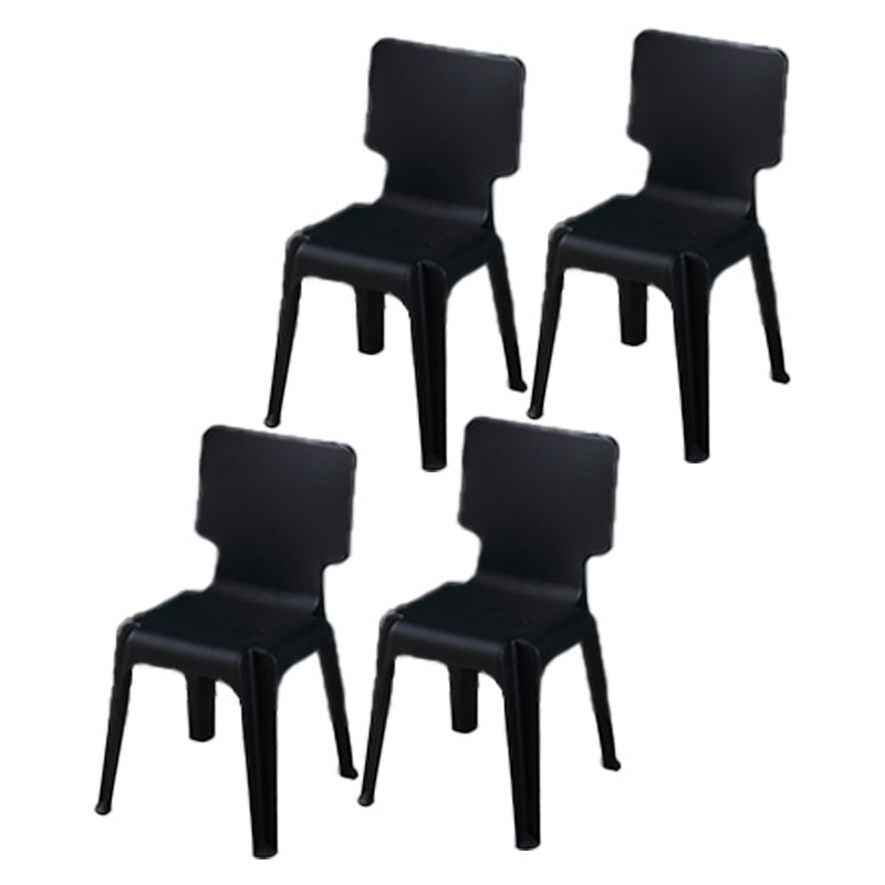 Scandinavian Armless Dining Chair Plastic Stackable Dining Side Chairs Black 4 Piece Set Clearhalo ' kitchen&dining_furn' 'Dining Chairs' 'Dining Tables & Seating' 'dining_chair' 'furn' 'furn_dining_chair' 'Furniture' 'furniture_dining_chair' 'Kitchen & Dining Furniture' 'kitchen' 4119136