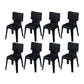 Scandinavian Armless Dining Chair Plastic Stackable Dining Side Chairs Black 8 Piece Set Clearhalo ' kitchen&dining_furn' 'Dining Chairs' 'Dining Tables & Seating' 'dining_chair' 'furn' 'furn_dining_chair' 'Furniture' 'furniture_dining_chair' 'Kitchen & Dining Furniture' 'kitchen' 4119138