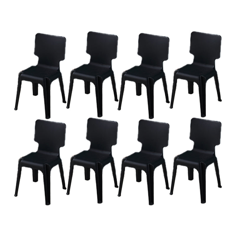 Scandinavian Armless Dining Chair Plastic Stackable Dining Side Chairs Black 8 Piece Set Clearhalo ' kitchen&dining_furn' 'Dining Chairs' 'Dining Tables & Seating' 'dining_chair' 'furn' 'furn_dining_chair' 'Furniture' 'furniture_dining_chair' 'Kitchen & Dining Furniture' 'kitchen' 4119138