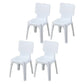 Scandinavian Armless Dining Chair Plastic Stackable Dining Side Chairs White 4 Piece Set Clearhalo ' kitchen&dining_furn' 'Dining Chairs' 'Dining Tables & Seating' 'dining_chair' 'furn' 'furn_dining_chair' 'Furniture' 'furniture_dining_chair' 'Kitchen & Dining Furniture' 'kitchen' 4119140