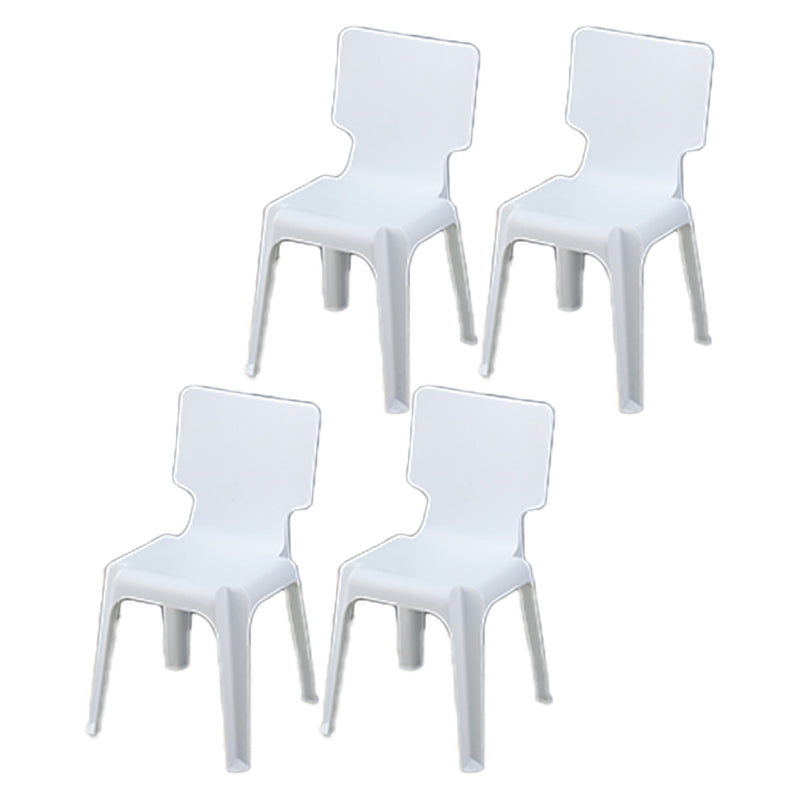 Scandinavian Armless Dining Chair Plastic Stackable Dining Side Chairs White 4 Piece Set Clearhalo ' kitchen&dining_furn' 'Dining Chairs' 'Dining Tables & Seating' 'dining_chair' 'furn' 'furn_dining_chair' 'Furniture' 'furniture_dining_chair' 'Kitchen & Dining Furniture' 'kitchen' 4119140