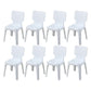 Scandinavian Armless Dining Chair Plastic Stackable Dining Side Chairs White 8 Piece Set Clearhalo ' kitchen&dining_furn' 'Dining Chairs' 'Dining Tables & Seating' 'dining_chair' 'furn' 'furn_dining_chair' 'Furniture' 'furniture_dining_chair' 'Kitchen & Dining Furniture' 'kitchen' 4119142