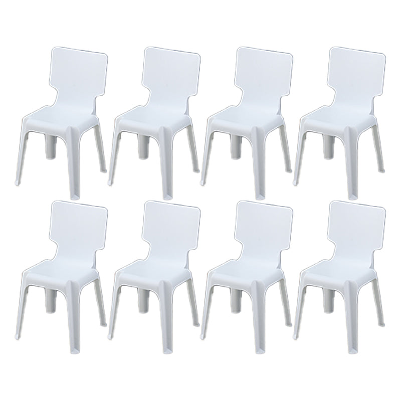 Scandinavian Armless Dining Chair Plastic Stackable Dining Side Chairs White 8 Piece Set Clearhalo ' kitchen&dining_furn' 'Dining Chairs' 'Dining Tables & Seating' 'dining_chair' 'furn' 'furn_dining_chair' 'Furniture' 'furniture_dining_chair' 'Kitchen & Dining Furniture' 'kitchen' 4119142