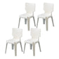 Scandinavian Armless Dining Chair Plastic Stackable Dining Side Chairs Khaki 4 Piece Set Clearhalo ' kitchen&dining_furn' 'Dining Chairs' 'Dining Tables & Seating' 'dining_chair' 'furn' 'furn_dining_chair' 'Furniture' 'furniture_dining_chair' 'Kitchen & Dining Furniture' 'kitchen' 4119144