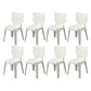 Scandinavian Armless Dining Chair Plastic Stackable Dining Side Chairs Khaki 8 Piece Set Clearhalo ' kitchen&dining_furn' 'Dining Chairs' 'Dining Tables & Seating' 'dining_chair' 'furn' 'furn_dining_chair' 'Furniture' 'furniture_dining_chair' 'Kitchen & Dining Furniture' 'kitchen' 4119146