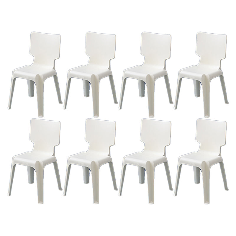 Scandinavian Armless Dining Chair Plastic Stackable Dining Side Chairs Khaki 8 Piece Set Clearhalo ' kitchen&dining_furn' 'Dining Chairs' 'Dining Tables & Seating' 'dining_chair' 'furn' 'furn_dining_chair' 'Furniture' 'furniture_dining_chair' 'Kitchen & Dining Furniture' 'kitchen' 4119146