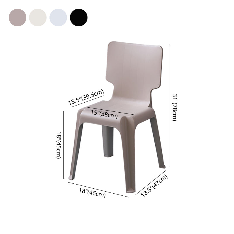 Scandinavian Armless Dining Chair Plastic Stackable Dining Side Chairs Clearhalo ' kitchen&dining_furn' 'Dining Chairs' 'Dining Tables & Seating' 'dining_chair' 'furn' 'furn_dining_chair' 'Furniture' 'furniture_dining_chair' 'Kitchen & Dining Furniture' 'kitchen' 4119147