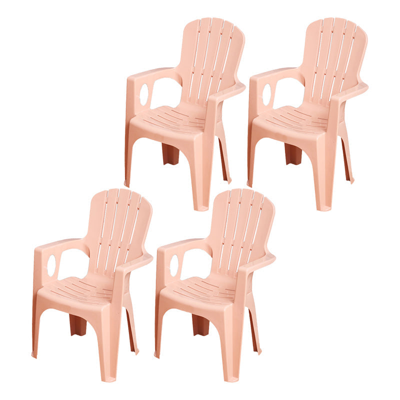 Modern Plastic Dining Arm Chairs Indoor Stackable Slat Back Dining Armchairs Pink 4 Piece Set Clearhalo ' kitchen&dining_furn' 'Dining Chairs' 'Dining Tables & Seating' 'dining_chair' 'furn' 'furn_dining_chair' 'Furniture' 'furniture_dining_chair' 'Kitchen & Dining Furniture' 'kitchen' 4119164