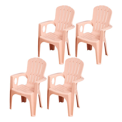 Modern Plastic Dining Arm Chairs Indoor Stackable Slat Back Dining Armchairs Pink 4 Piece Set Clearhalo ' kitchen&dining_furn' 'Dining Chairs' 'Dining Tables & Seating' 'dining_chair' 'furn' 'furn_dining_chair' 'Furniture' 'furniture_dining_chair' 'Kitchen & Dining Furniture' 'kitchen' 4119164