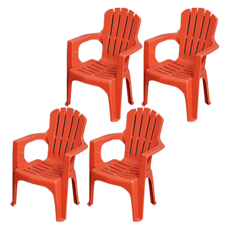 Modern Plastic Dining Arm Chairs Indoor Stackable Slat Back Dining Armchairs Red 4 Piece Set Clearhalo ' kitchen&dining_furn' 'Dining Chairs' 'Dining Tables & Seating' 'dining_chair' 'furn' 'furn_dining_chair' 'Furniture' 'furniture_dining_chair' 'Kitchen & Dining Furniture' 'kitchen' 4119167