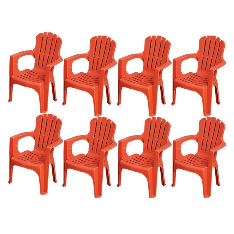 Modern Plastic Dining Arm Chairs Indoor Stackable Slat Back Dining Armchairs Red 8 Piece Set Clearhalo ' kitchen&dining_furn' 'Dining Chairs' 'Dining Tables & Seating' 'dining_chair' 'furn' 'furn_dining_chair' 'Furniture' 'furniture_dining_chair' 'Kitchen & Dining Furniture' 'kitchen' 4119169