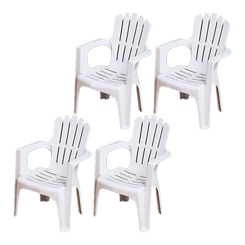 Modern Plastic Dining Arm Chairs Indoor Stackable Slat Back Dining Armchairs White 4 Piece Set Clearhalo ' kitchen&dining_furn' 'Dining Chairs' 'Dining Tables & Seating' 'dining_chair' 'furn' 'furn_dining_chair' 'Furniture' 'furniture_dining_chair' 'Kitchen & Dining Furniture' 'kitchen' 4119171