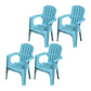 Modern Plastic Dining Arm Chairs Indoor Stackable Slat Back Dining Armchairs Blue 4 Piece Set Clearhalo ' kitchen&dining_furn' 'Dining Chairs' 'Dining Tables & Seating' 'dining_chair' 'furn' 'furn_dining_chair' 'Furniture' 'furniture_dining_chair' 'Kitchen & Dining Furniture' 'kitchen' 4119175