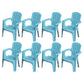 Modern Plastic Dining Arm Chairs Indoor Stackable Slat Back Dining Armchairs Blue 8 Piece Set Clearhalo ' kitchen&dining_furn' 'Dining Chairs' 'Dining Tables & Seating' 'dining_chair' 'furn' 'furn_dining_chair' 'Furniture' 'furniture_dining_chair' 'Kitchen & Dining Furniture' 'kitchen' 4119177