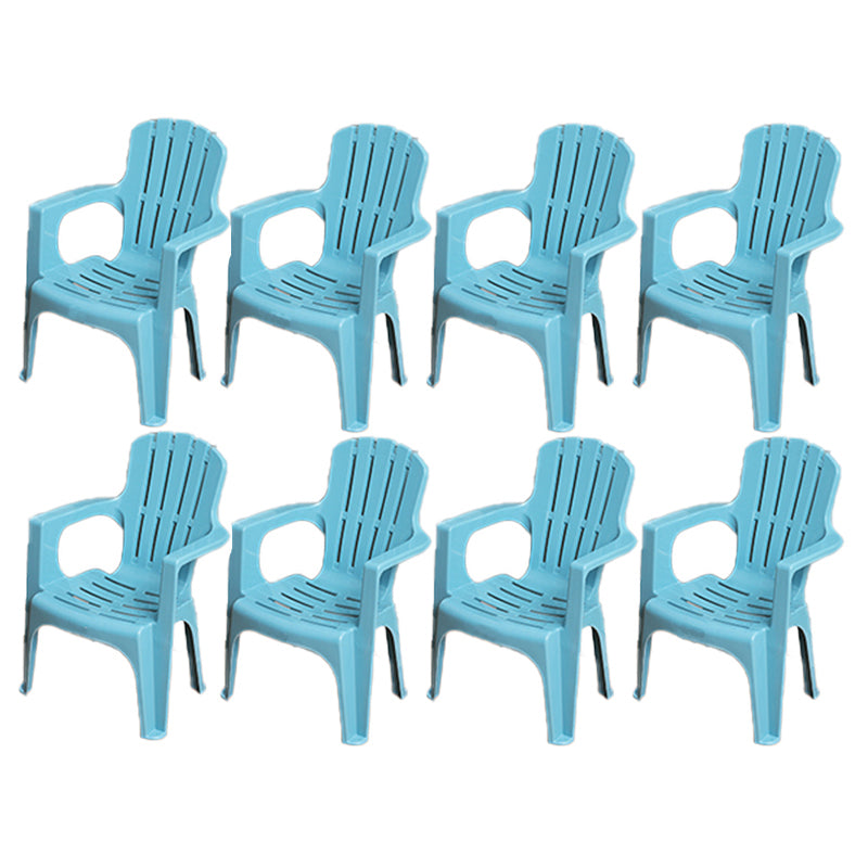 Modern Plastic Dining Arm Chairs Indoor Stackable Slat Back Dining Armchairs Blue 8 Piece Set Clearhalo ' kitchen&dining_furn' 'Dining Chairs' 'Dining Tables & Seating' 'dining_chair' 'furn' 'furn_dining_chair' 'Furniture' 'furniture_dining_chair' 'Kitchen & Dining Furniture' 'kitchen' 4119177